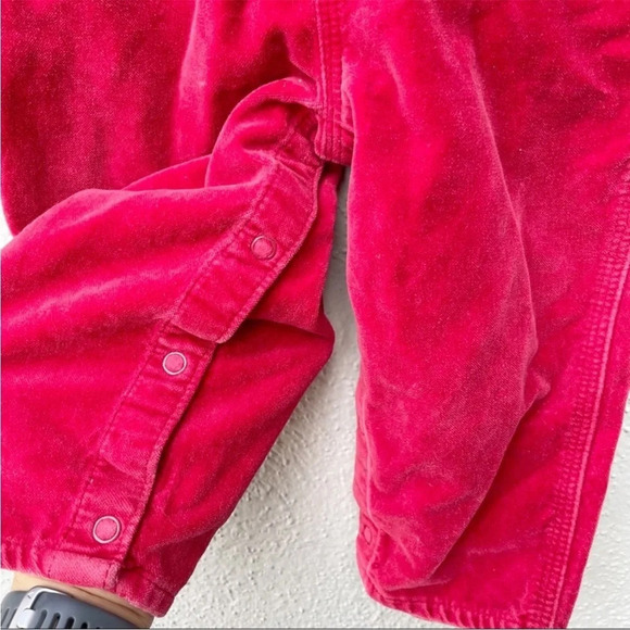 Oshkosh velvet red overalls Sz 18 months - Picture 6 of 6